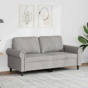 vidaXL Dvivietė sofa, šviesiai pilkos spalvos, 140cm, aksomas