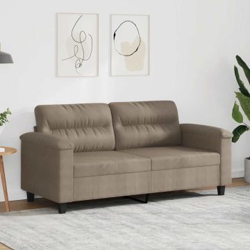 vidaXL Dvivietė sofa, taupe spalvos, 140cm, mikropluošto audinys