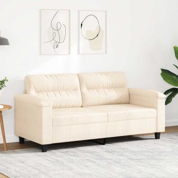 vidaXL Dvivietė sofa, smėlio spalvos, 140cm, mikropluošto audinys