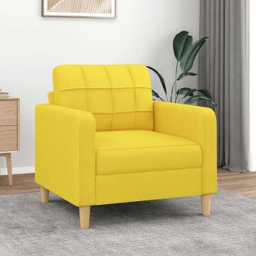 vidaXL Krėslas, šviesiai geltonos spalvos, 60cm, audinys