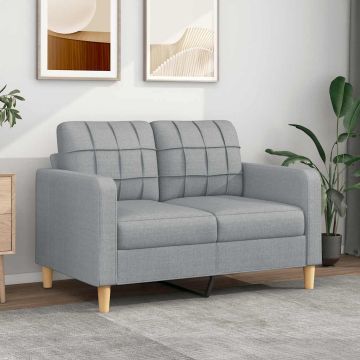 vidaXL Dvivietė sofa, šviesiai pilkos spalvos, 120cm, audinys