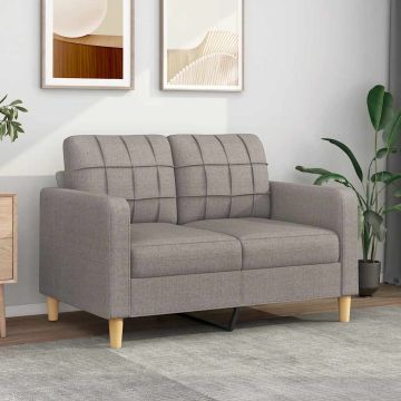 vidaXL Dvivietė sofa, taupe spalvos, 120cm, audinys