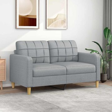 vidaXL Dvivietė sofa, šviesiai pilkos spalvos, 140cm, audinys