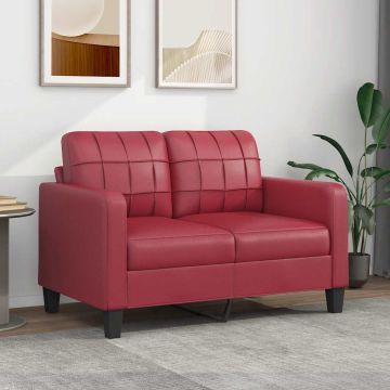 vidaXL Dvivietė sofa, raudonojo vyno spalvos, 120cm, dirbtinė oda