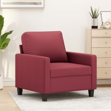 vidaXL Krėslas, raudonojo vyno spalvos, 60cm, dirbtinė oda