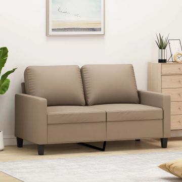 vidaXL Dvivietė sofa, kapučino spalvos, 120cm, dirbtinė oda