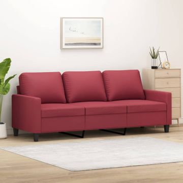 vidaXL Trivietė sofa, raudonojo vyno spalvos, 180cm, dirbtinė oda