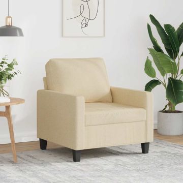 vidaXL Krėslas, kreminės spalvos, 60cm, audinys