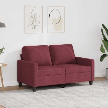 vidaXL Dvivietė sofa, raudonojo vyno spalvos, 120cm, audinys