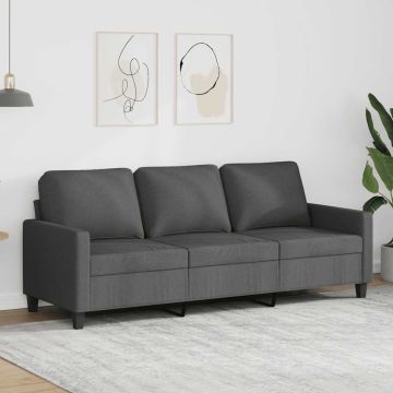 vidaXL Trivietė sofa, tamsiai pilkos spalvos, 180cm, audinys