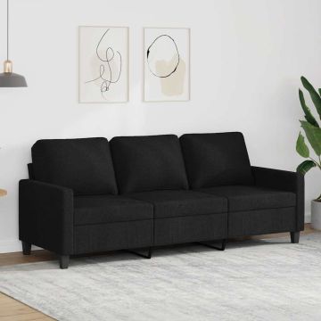 vidaXL Trivietė sofa, juodos spalvos, 180cm, audinys