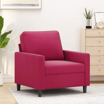 vidaXL Krėslas, raudonojo vyno spalvos, 60cm, aksomas