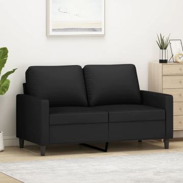 vidaXL Dvivietė sofa, juodos spalvos, 120cm, aksomas
