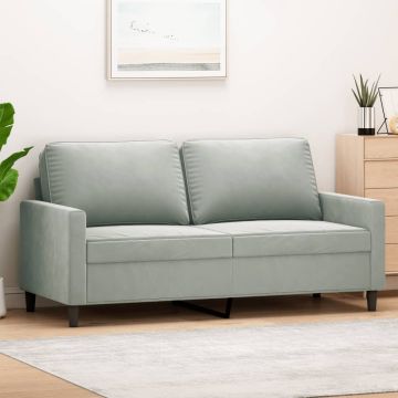 vidaXL Dvivietė sofa, šviesiai pilkos spalvos, 140cm, aksomas