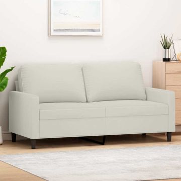 vidaXL Dvivietė sofa, kreminės spalvos, 140cm, aksomas