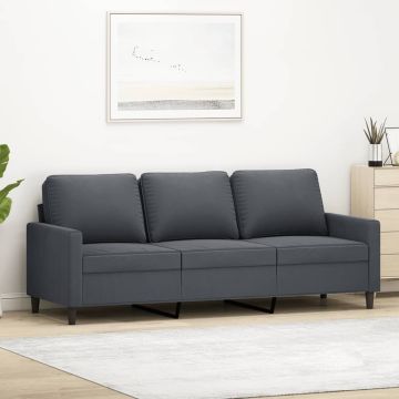 vidaXL Trivietė sofa, tamsiai pilkos spalvos, 180cm, aksomas