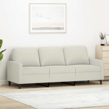 vidaXL Trivietė sofa, kreminės spalvos, 180cm, aksomas