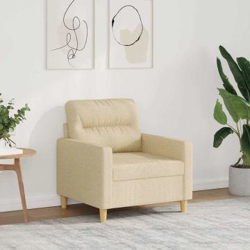vidaXL Krėslas, kreminės spalvos, 60cm, audinys