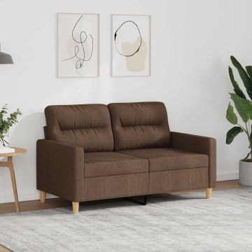 vidaXL Dvivietė sofa, rudos spalvos, 120cm, audinys