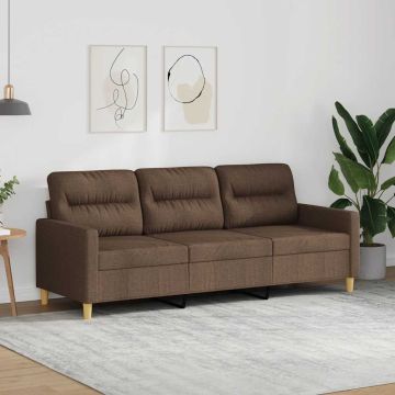 vidaXL Trivietė sofa, rudos spalvos, 180cm, audinys