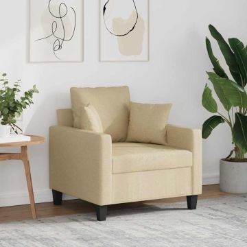 vidaXL Krėslas, kreminės spalvos, 60cm, audinys