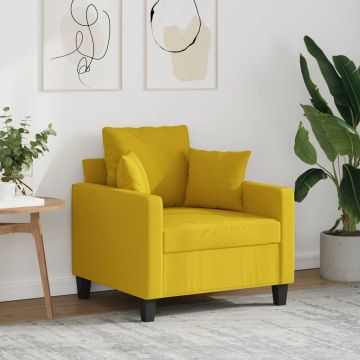 vidaXL Krėslas, šviesiai geltonos spalvos, 60cm, audinys