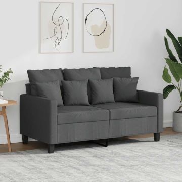 vidaXL Dvivietė sofa, tamsiai pilkos spalvos, 120cm, audinys