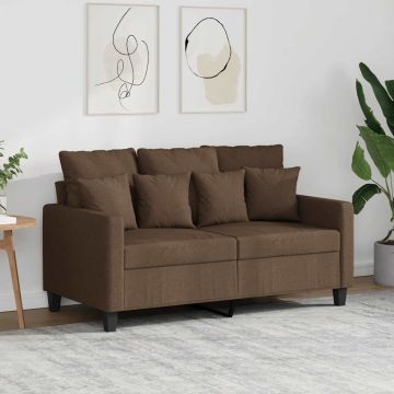 vidaXL Dvivietė sofa, rudos spalvos, 120cm, audinys