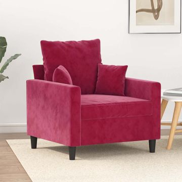 vidaXL Krėslas, raudonojo vyno spalvos, 60cm, aksomas