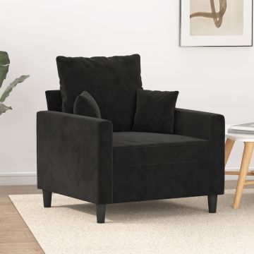 vidaXL Krėslas, juodos spalvos, 60cm, aksomas