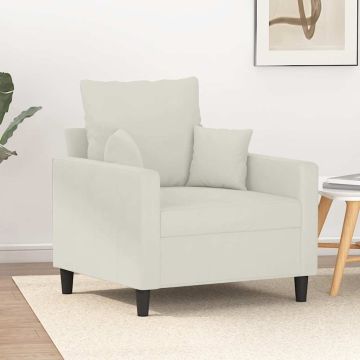 vidaXL Krėslas, kreminės spalvos, 60cm, aksomas
