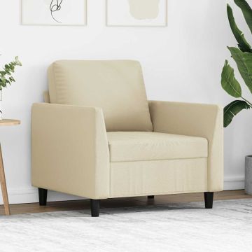 vidaXL Krėslas, kreminės spalvos, 60cm, dirbtinė oda