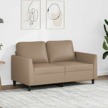vidaXL Dvivietė sofa, kapučino spalvos, 120cm, dirbtinė oda
