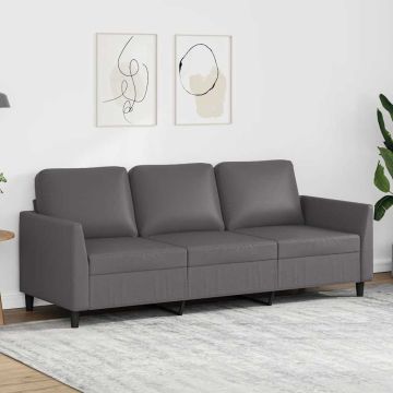 vidaXL Trivietė sofa, pilkos spalvos, 180cm, dirbtinė oda