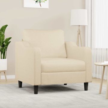 vidaXL Krėslas, kreminės spalvos, 60cm, audinys