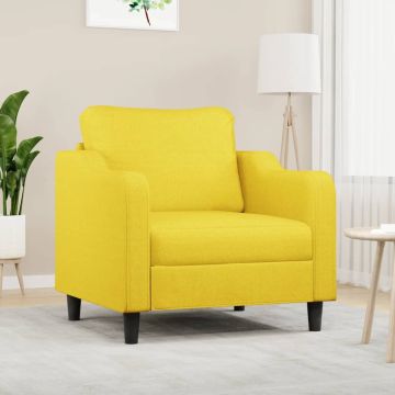 vidaXL Krėslas, šviesiai geltonos spalvos, 60cm, audinys