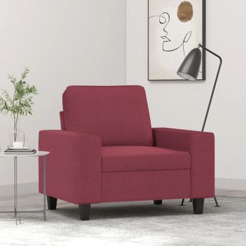 vidaXL Krėslas, raudonojo vyno spalvos, 60cm, audinys