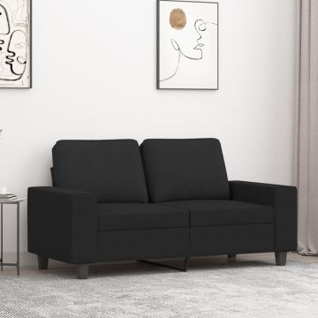 vidaXL Dvivietė sofa, juodos spalvos, 120cm, audinys