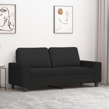 vidaXL Dvivietė sofa, juodos spalvos, 140cm, audinys