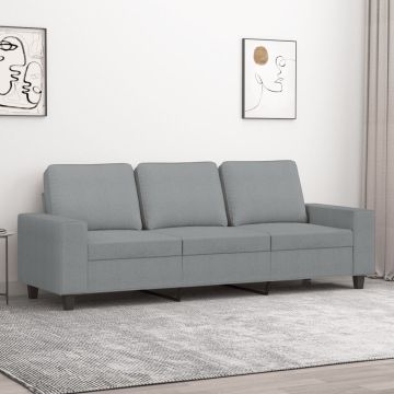 vidaXL Trivietė sofa, šviesiai pilkos spalvos, 180cm, audinys