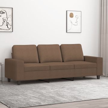 vidaXL Trivietė sofa, rudos spalvos, 180cm, audinys