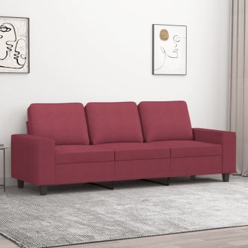 vidaXL Trivietė sofa, raudonojo vyno spalvos, 180cm, audinys