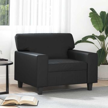 vidaXL Krėslas, juodos spalvos, 60cm, dirbtinė oda