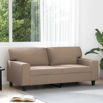 vidaXL Dvivietė sofa, kapučino spalvos, 140cm, dirbtinė oda
