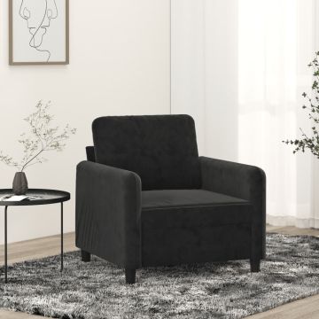 vidaXL Krėslas, juodos spalvos, 60cm, aksomas