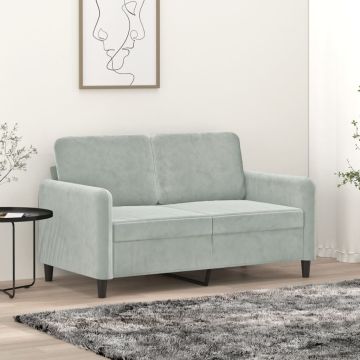 vidaXL Dvivietė sofa, šviesiai pilkos spalvos, 120cm, aksomas