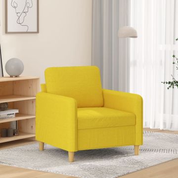 vidaXL Krėslas, šviesiai geltonos spalvos, 60cm, audinys