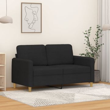 vidaXL Dvivietė sofa, juodos spalvos, 120cm, audinys