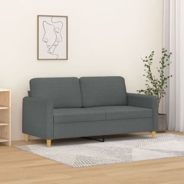 vidaXL Dvivietė sofa, tamsiai pilkos spalvos, 140cm, audinys