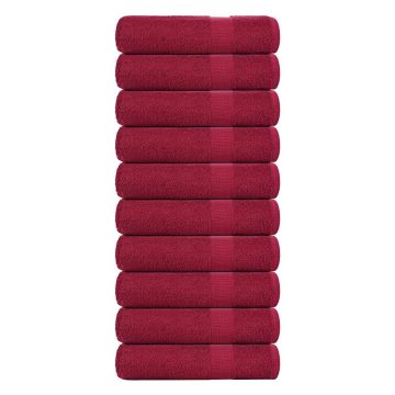 vidaXL Rankšluosčiai, FROGN, 10 vnt., bordo spalvos, 50x100 cm, 360 g/m²
